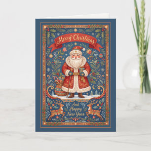 Cartes Pour Fêtes Annuelles Art populaire de Noël de Santa