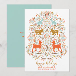 Cartes Pour Fêtes Annuelles art populaire fable Noël nordique scandinave