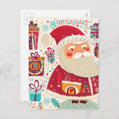 Cartes Pour Fêtes Annuelles Art populaire Santa Claus (Devant / Derrière)