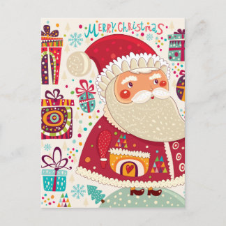 Cartes Pour Fêtes Annuelles Art populaire Santa Claus
