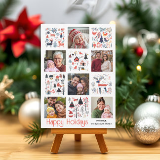 Cartes Pour Fêtes Annuelles Art populaire scandinave six photo collage Noël
