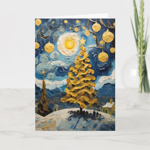 Cartes Pour Fêtes Annuelles Art Vintage de Noël inspiré par Van Gogh