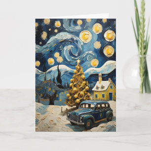 Cartes Pour Fêtes Annuelles Art Vintage de Noël inspiré par Van Gogh