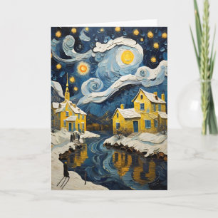 Cartes Pour Fêtes Annuelles Art Vintage de Noël inspiré par Van Gogh