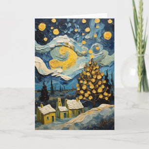 Cartes Pour Fêtes Annuelles Art Vintage de Noël inspiré par Van Gogh