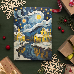 Cartes Pour Fêtes Annuelles Art Vintage de Noël inspiré par Van Gogh