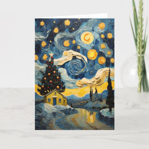 Cartes Pour Fêtes Annuelles Art Vintage de Noël inspiré par Van Gogh