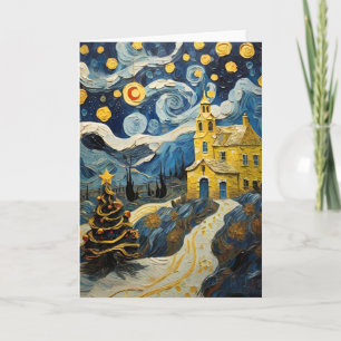 Cartes Pour Fêtes Annuelles Art Vintage de Noël inspiré par Van Gogh