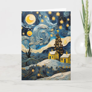 Cartes Pour Fêtes Annuelles Art Vintage de Noël inspiré par Van Gogh