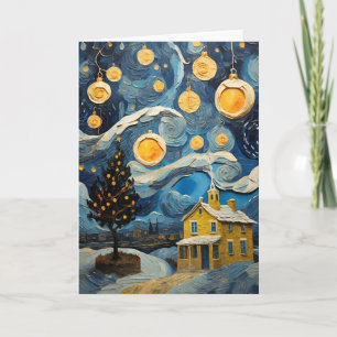 Cartes Pour Fêtes Annuelles Art Vintage de Noël inspiré par Van Gogh