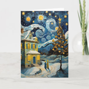 Cartes Pour Fêtes Annuelles Art Vintage de Noël inspiré par Van Gogh