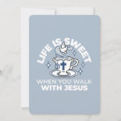 Cartes Pour Fêtes Annuelles Art Vivant Fidèle - Teacup avec Croix et Dove (Devant)