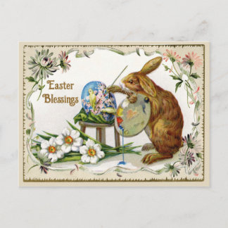 Cartes Pour Fêtes Annuelles Artiste de bénédictions de Pâques Lapin Reproducti