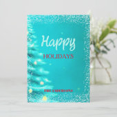 Cartes Pour Fêtes Annuelles Artistic Blue Holiday Christmas Tree  (Debout devant)