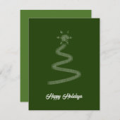 Cartes Pour Fêtes Annuelles Artistic Green Stars Ray Christmas Tree (Devant / Derrière)