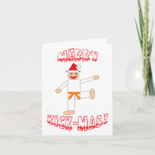 Cartes Pour Fêtes Annuelles Arts Martiaux Orange Belt Merry Kick Mas