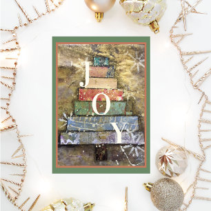 Cartes Pour Fêtes Annuelles Artsy Mixte Média Noël Arbre Joie