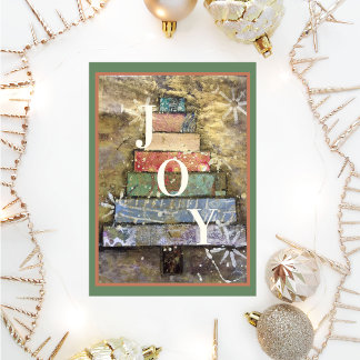 Cartes Pour Fêtes Annuelles Artsy Mixte Média Noël Arbre Joie