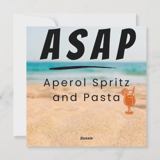 Cartes Pour Fêtes Annuelles ASAP - Aperol Spritz et Pasta Vibes (Dos)