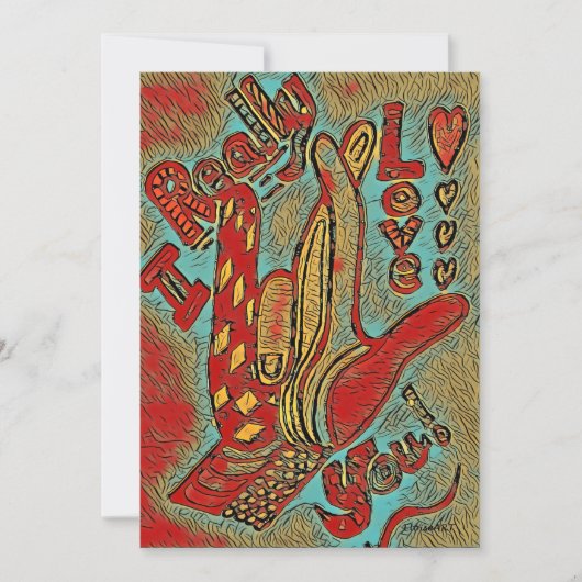Cartes Pour Fêtes Annuelles ASL Funky Je t'aime vraiment  (Devant)