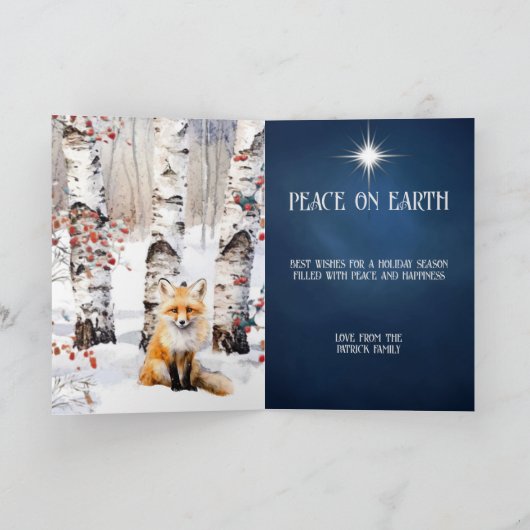 Cartes Pour Fêtes Annuelles Aspire en hiver avec Red Fox Christmas Card (Intérieur)