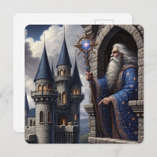 Cartes Pour Fêtes Annuelles Assistant Dans Castle Tower (Devant / Derrière)