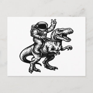 Cartes Pour Fêtes Annuelles Astronaute chevauchant T Rex