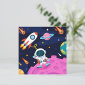 Cartes Pour Fêtes Annuelles Astronaute dans l'espace (Debout devant)