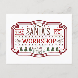 Cartes Pour Fêtes Annuelles Atelier de Père Noël de Noël festif