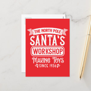 Cartes Pour Fêtes Annuelles Atelier de Père Noël de Noël festif