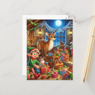 Cartes Pour Fêtes Annuelles Atelier de Père Noël de Noël festif