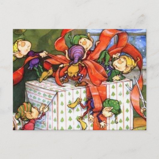 Cartes Pour Fêtes Annuelles Atelier des elfes Noël (Devant)