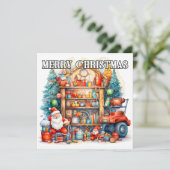 Cartes Pour Fêtes Annuelles Atelier père Noël | Joyeux Noël (Debout devant)