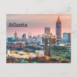 Cartes Pour Fêtes Annuelles Atlanta, Géorgie Belle vue sur la ville du coucher