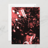 Cartes Pour Fêtes Annuelles Atmosphère Musicale 4 (Devant / Derrière)