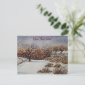 Cartes Pour Fêtes Annuelles atmosphère noël ruatique chalets neige scène (Debout devant)