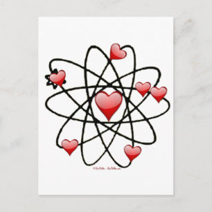 Cartes Pour Fêtes Annuelles Atomic Saint-Valentin Cœurs Rouges