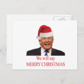 Cartes Pour Fêtes Annuelles Atout : Nous dirons le Joyeux Noël (Devant / Derrière)