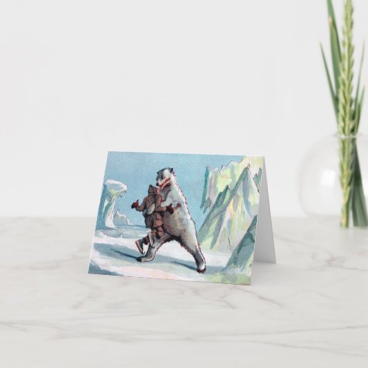 Cartes Pour Fêtes Annuelles Attaque d'ours (Devant)