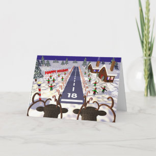 Cartes Pour Fêtes Annuelles Atterrissage de renne