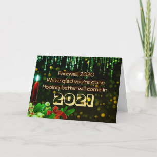 Cartes Pour Fêtes Annuelles AU REVOIR 2020 Meilleur 2021 Bonne Année