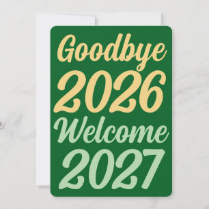 Cartes Pour Fêtes Annuelles Au revoir 2026 Bienvenue 2027
