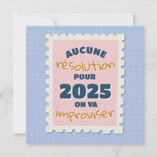 Cartes Pour Fêtes Annuelles Aucune résolution cette année (Devant)