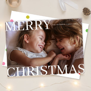 Cartes Pour Fêtes Annuelles Audacieuse Typographie moderne Photo Joyeux Noël