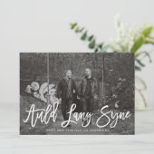 Cartes Pour Fêtes Annuelles Auld Lang Syne Script | New Year Photo Card (Debout devant)