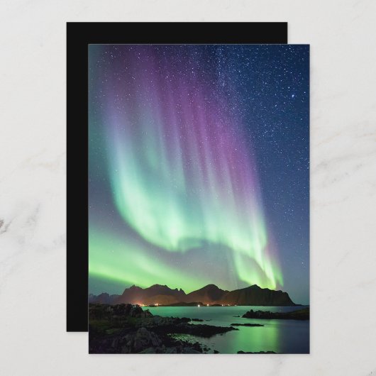 Cartes Pour Fêtes Annuelles Aurora borealis (Devant / Derrière)