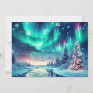 Cartes Pour Fêtes Annuelles aurore boréale/Noël/Hiver