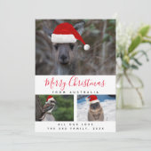 Cartes Pour Fêtes Annuelles Australian Animals Red Script Multi Photo Collage (Debout devant)