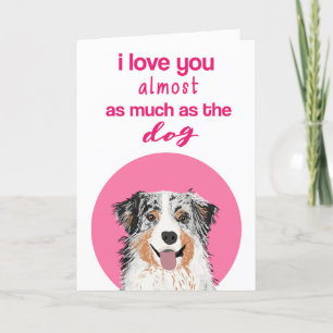 Cartes Pour Fêtes Annuelles Australian Shepherd Blue Merle Valentines Day Card