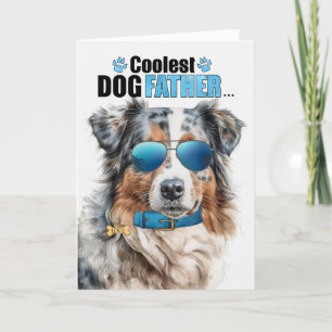 Cartes Pour Fêtes Annuelles Australian Shepherd Chien Coolest Papa Fête des pè